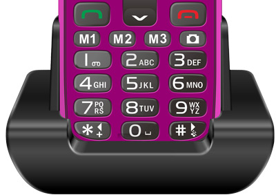 EVOLVEO EasyPhone XR, mobilný telefón pre seniorov s nabíjacím stojanom, ružový 