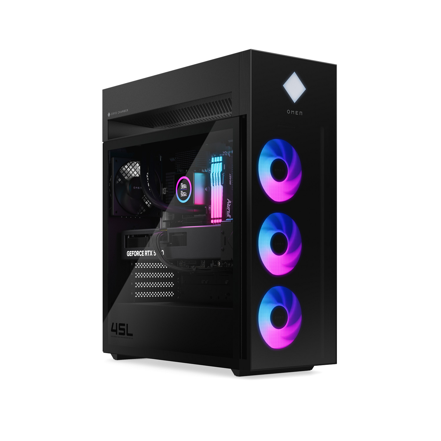 OMEN by HP 45L GT22-3581nc, Ultra9 285K, 64GB, SSD 2TB, NVIDIA GeForce RTX 5080/16GB, W11H, 3-3-0, black 