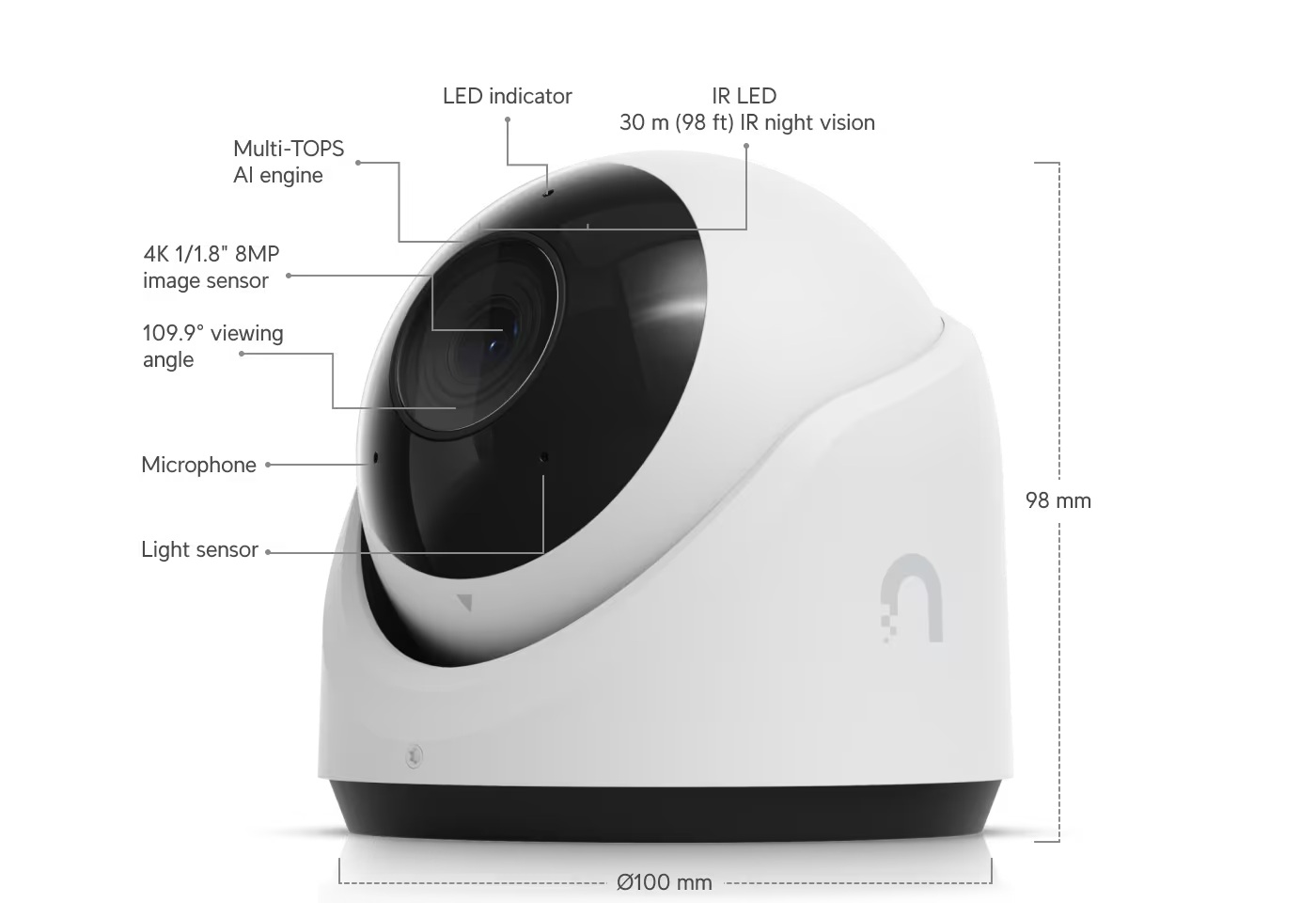 UBNT UVC-G6-Turret,  UniFi Video Camera G6 Turret Ultra bílá 