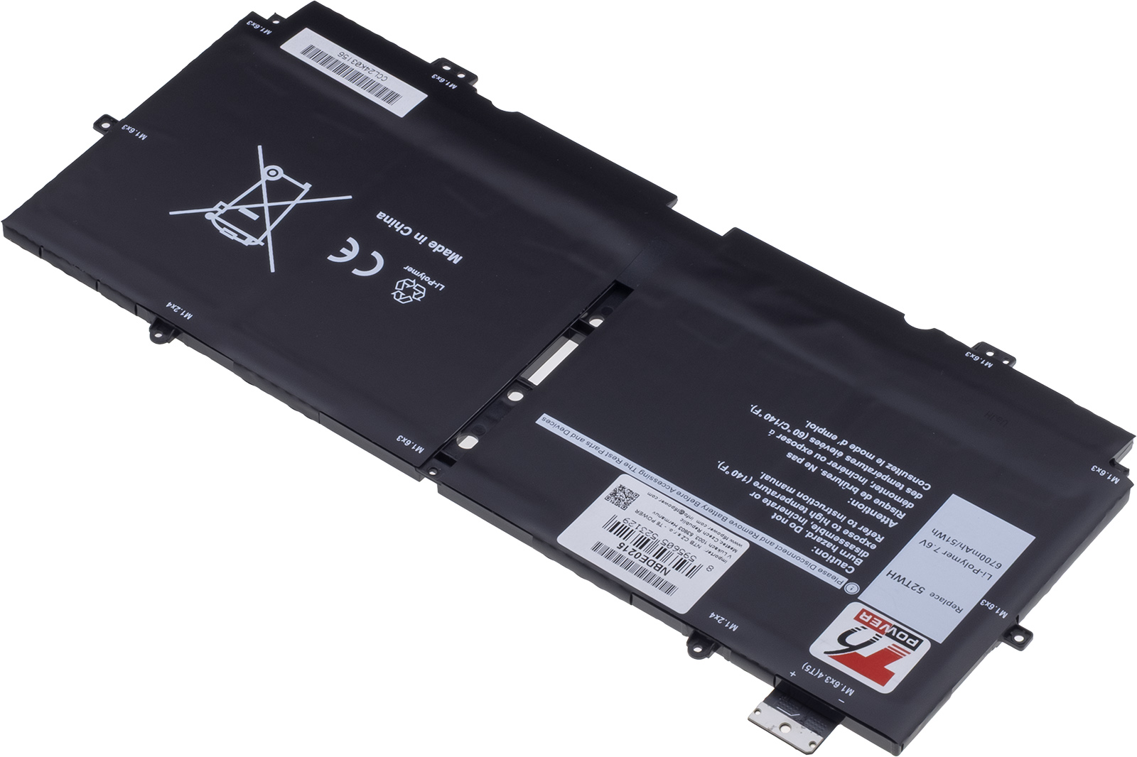 Batéria T6 Power Dell XPS 13 7390 2in1, 6700mAh, 51Wh, 4cell, Li-pol 