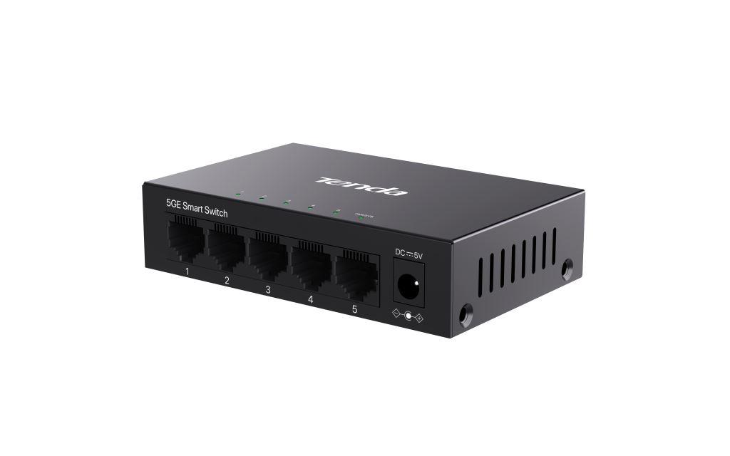 Tenda TEG2205D Websmart L2 cloud managed switch, 5x 10/ 100/ 1000 Mbps, Kov, Fanless - bez ventilátorov 