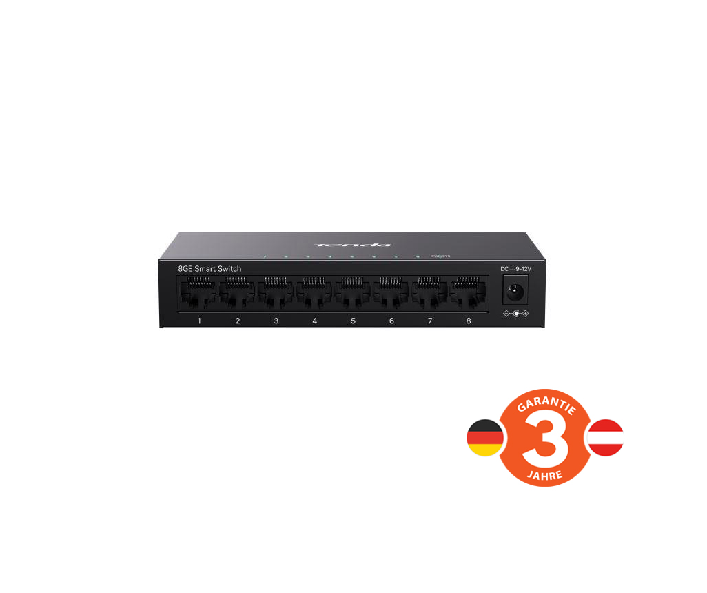 Tenda TEG2208D Websmart L2 cloud managed switch, 8x 10/ 100/ 1000 Mbps, Kov, Fanless - bez ventilátorov 
