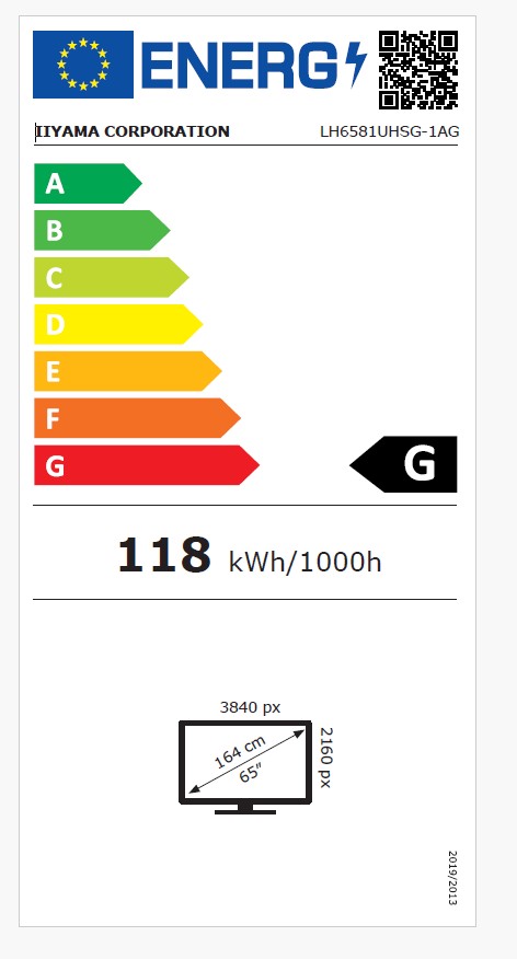 65" iiyama LH6581UHSG-1AG:VA, 4K UHD, frame 
