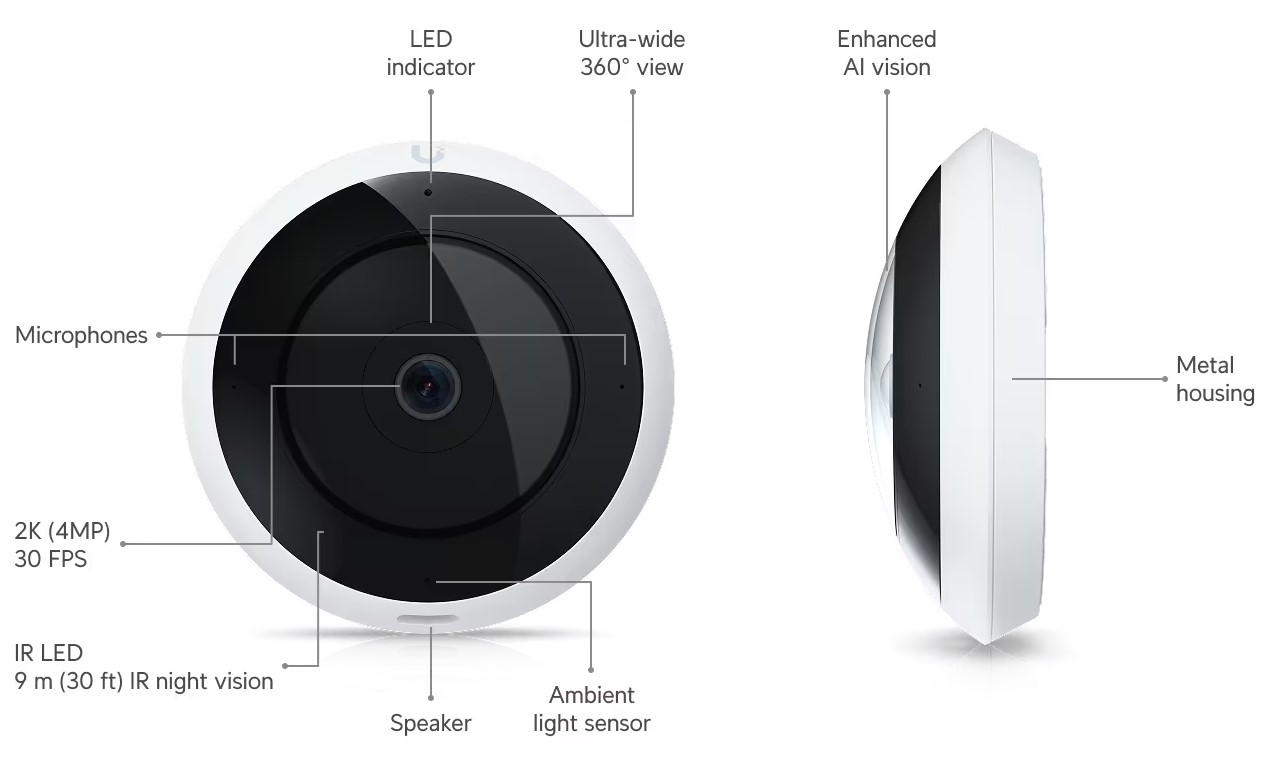Ubiquiti UVC-AI-360-W, UniFi Protect AI 360, biela 