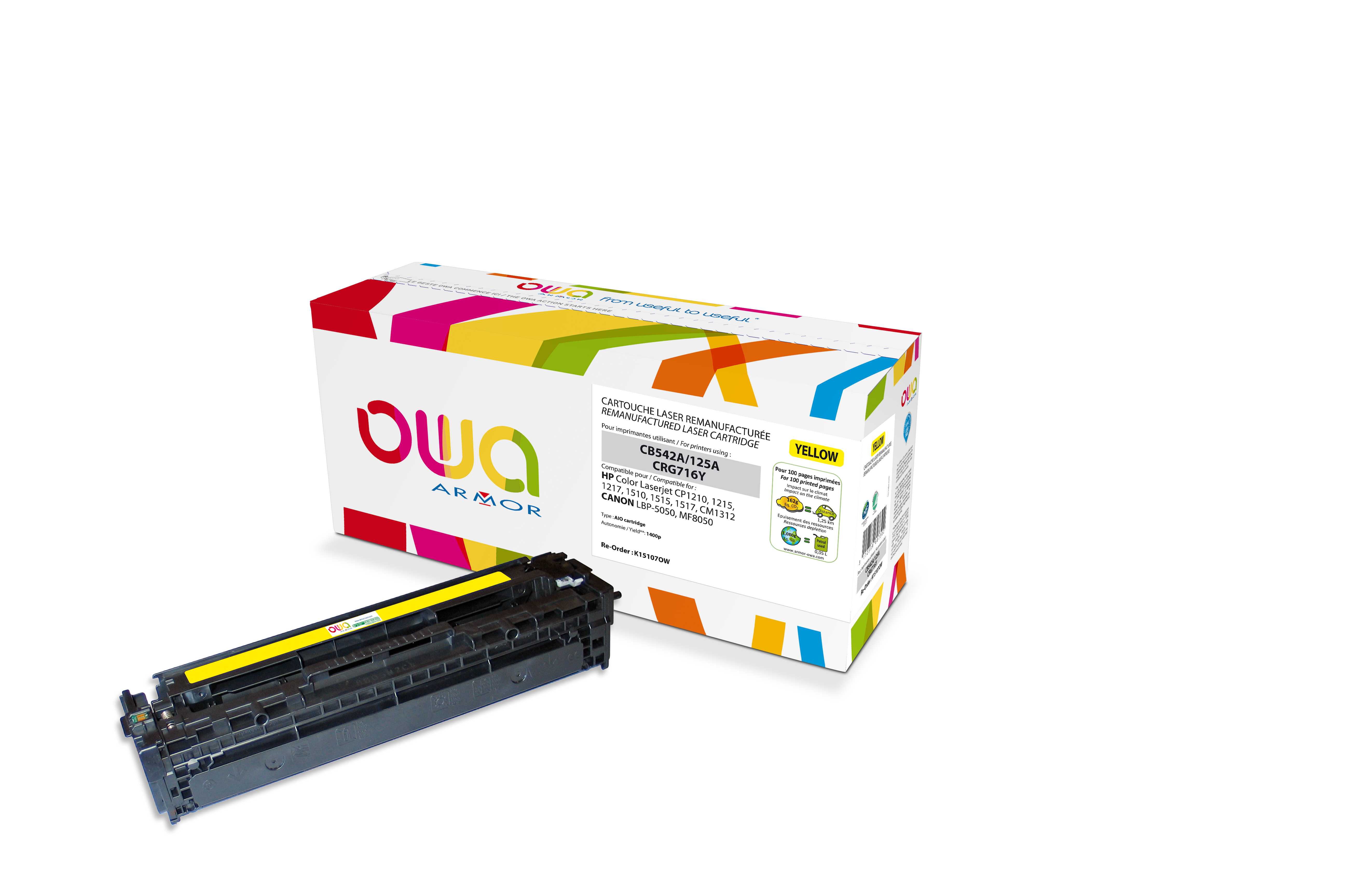 OWA Armor toner kompatibilný s HP CB542A, 1400st, žltá/ yellow