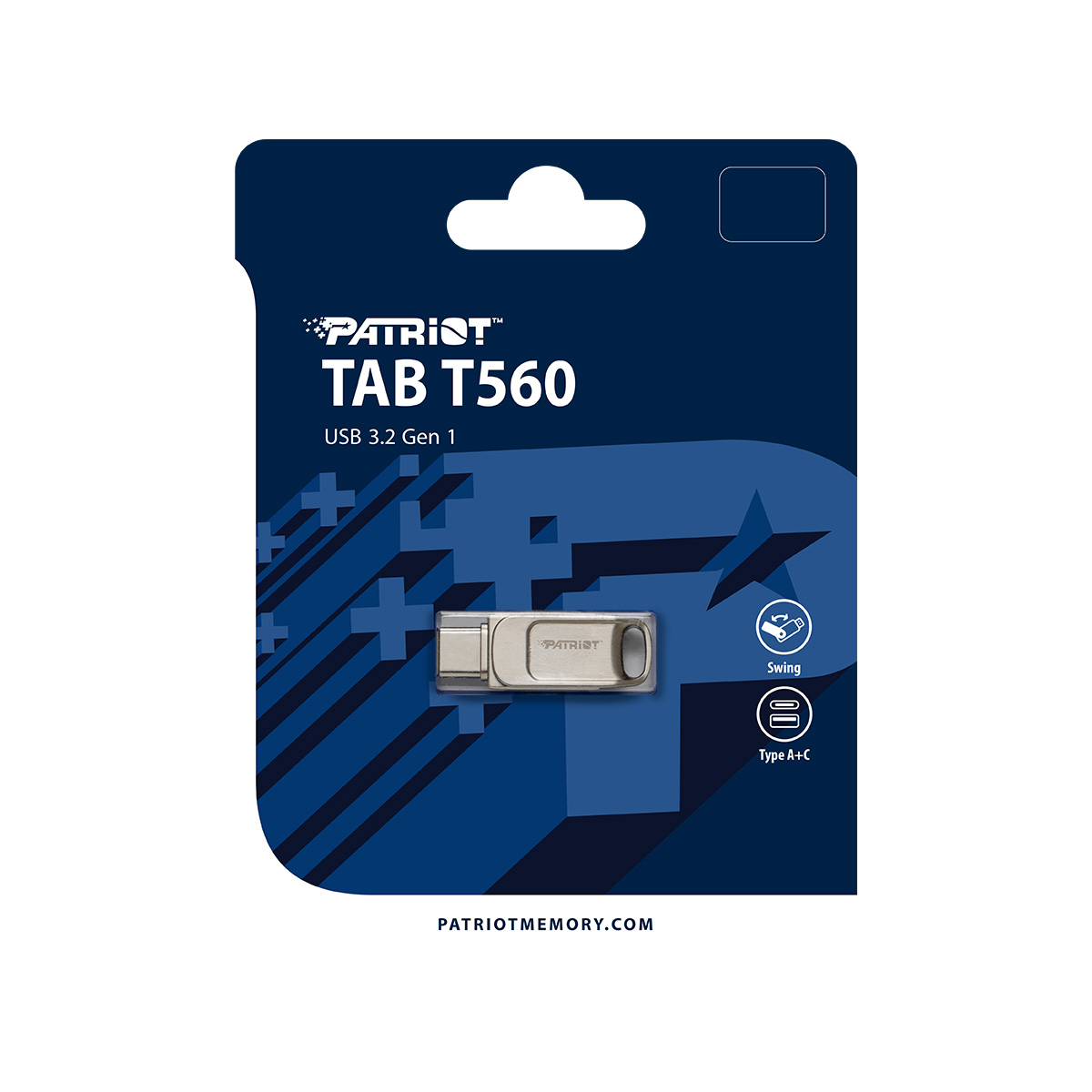 Patriot TAB T560/ 128GB/ USB 3.2/ USB-A + USB-C/ Strieborná 