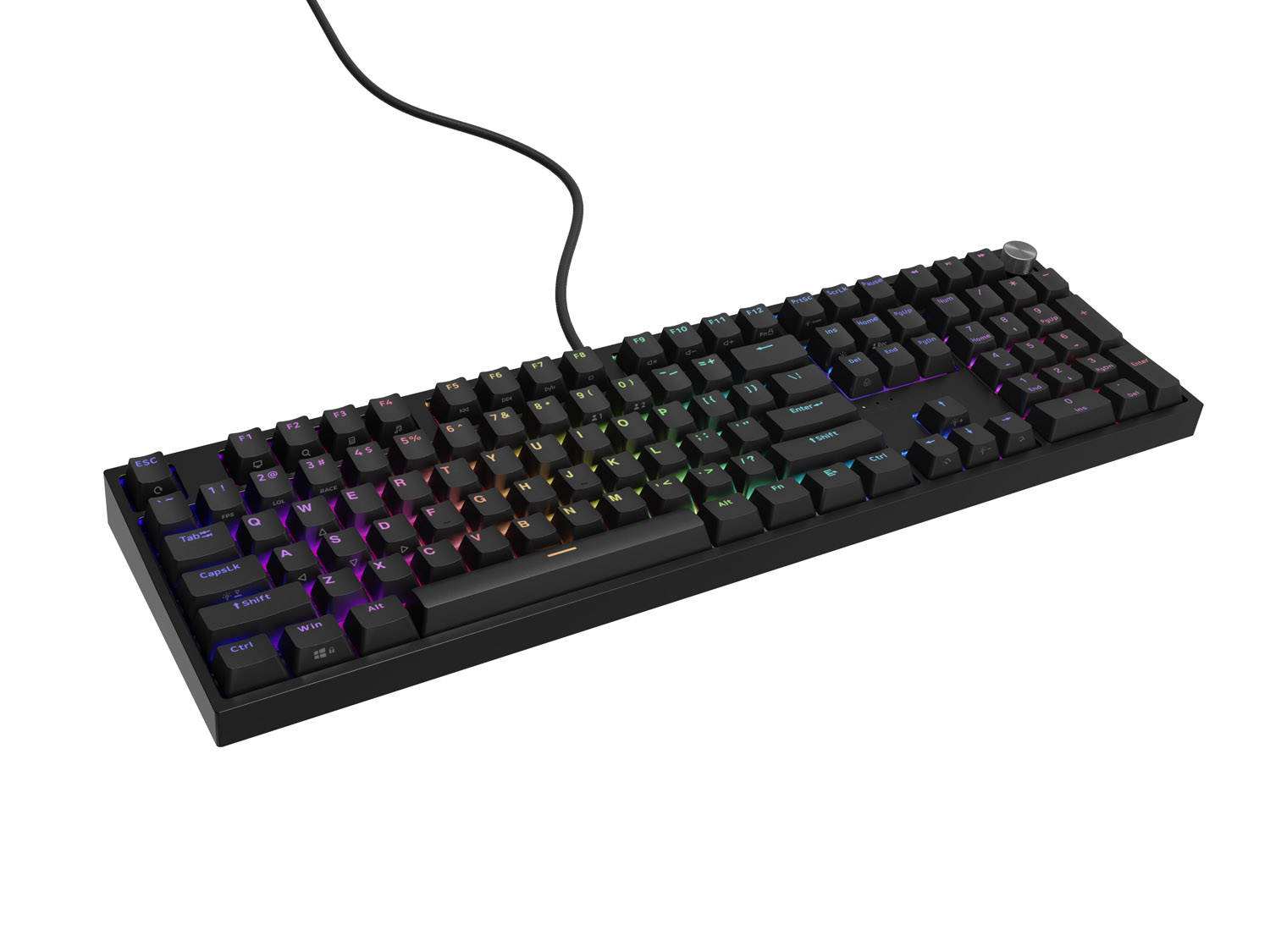 Herná mechanická klávesnica Genesis THOR 404/ RGB/ Outemu Peach Silent/ Drôtové USB-A/ US layout/ Čierna 