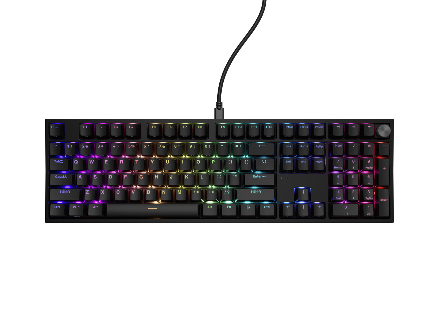 Herná mechanická klávesnica Genesis THOR 404/ RGB/ Gateron Yellow Pro/ Drôtové USB-A/ US layout/ Čierna 