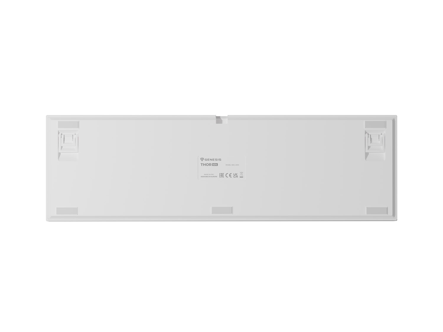 Herná mechanická klávesnica Genesis THOR 404/ RGB/ Outemu Peach Silent/ Drôtové USB-A/ US layout/ Biela 