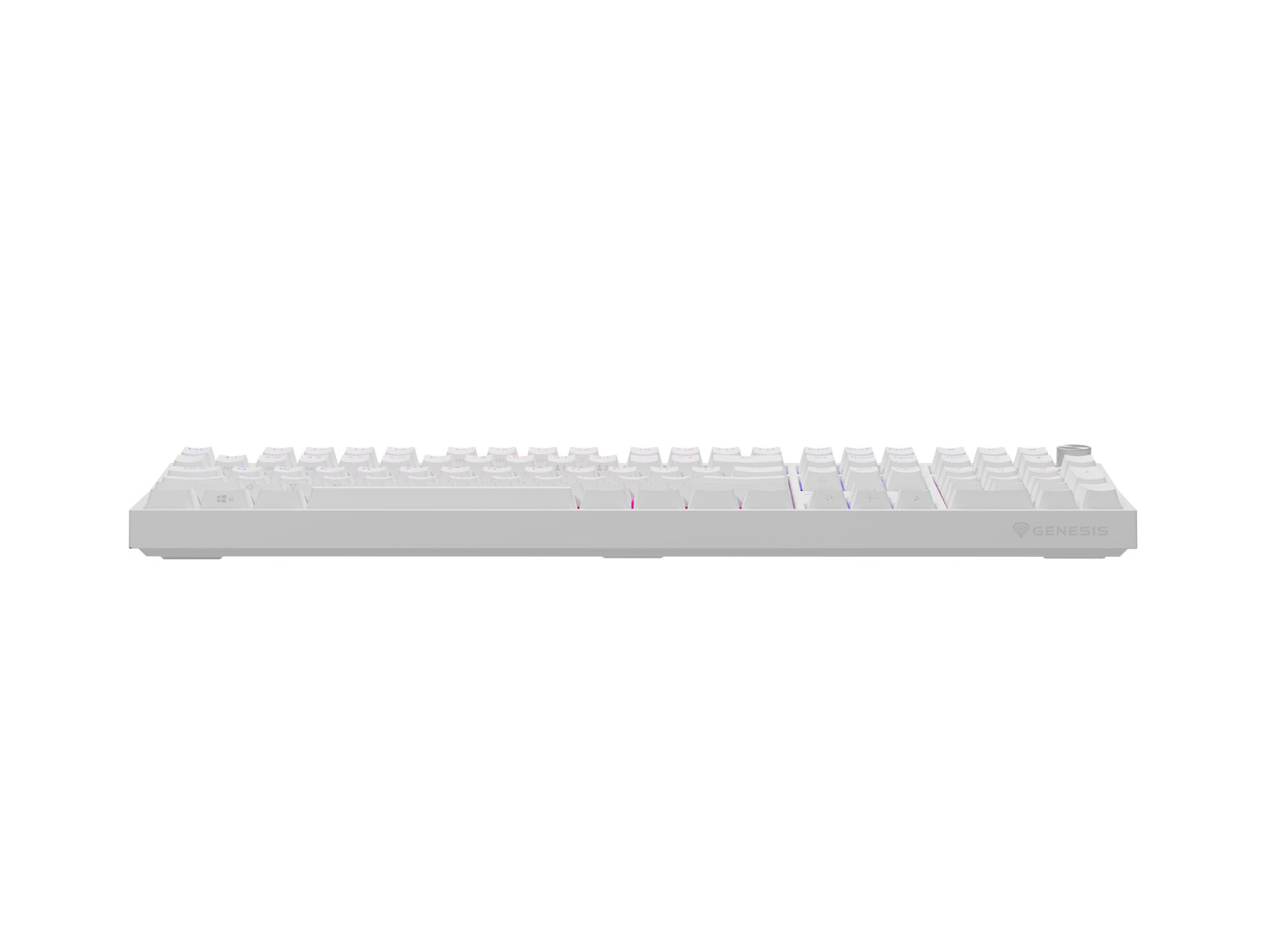 Herná mechanická klávesnica Genesis THOR 404/ RGB/ Outemu Peach Silent/ Drôtové USB-A/ US layout/ Biela 