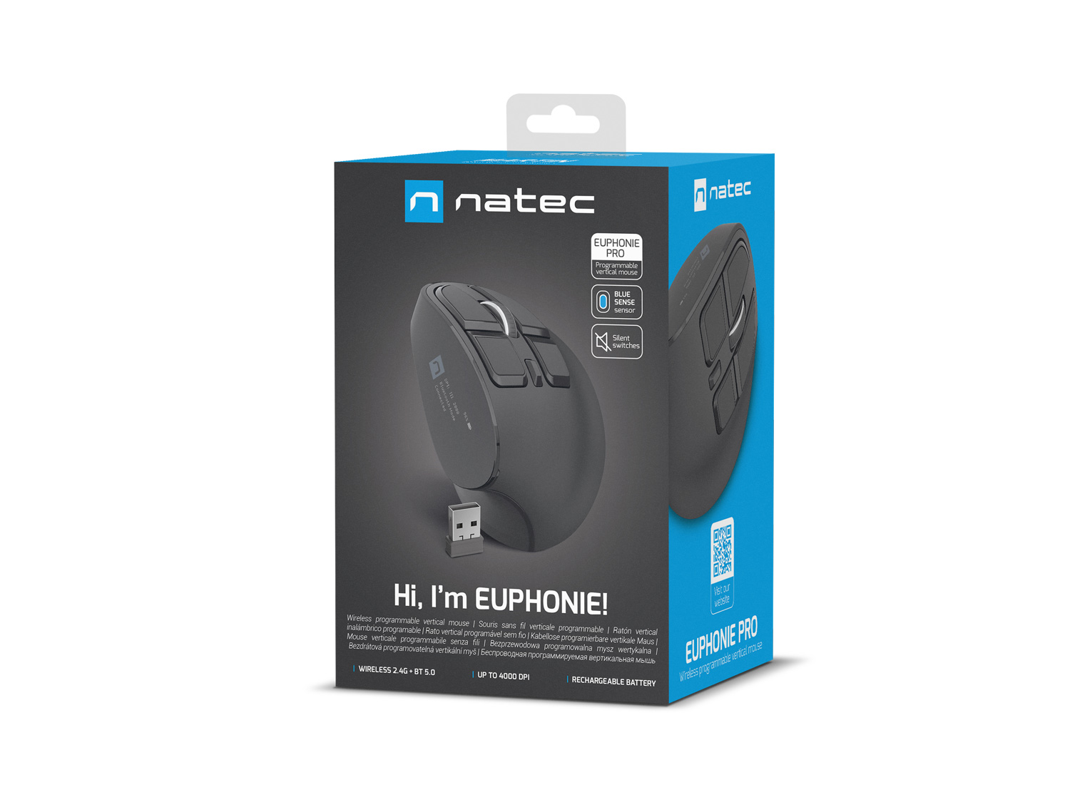Vertikálna bezdrôtová myš Natec EUPHONIE PRO 