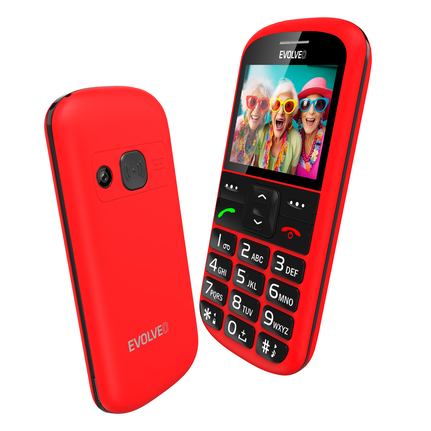 EVOLVEO EasyPhone XS, mobilný telefón pre seniorov, červený 