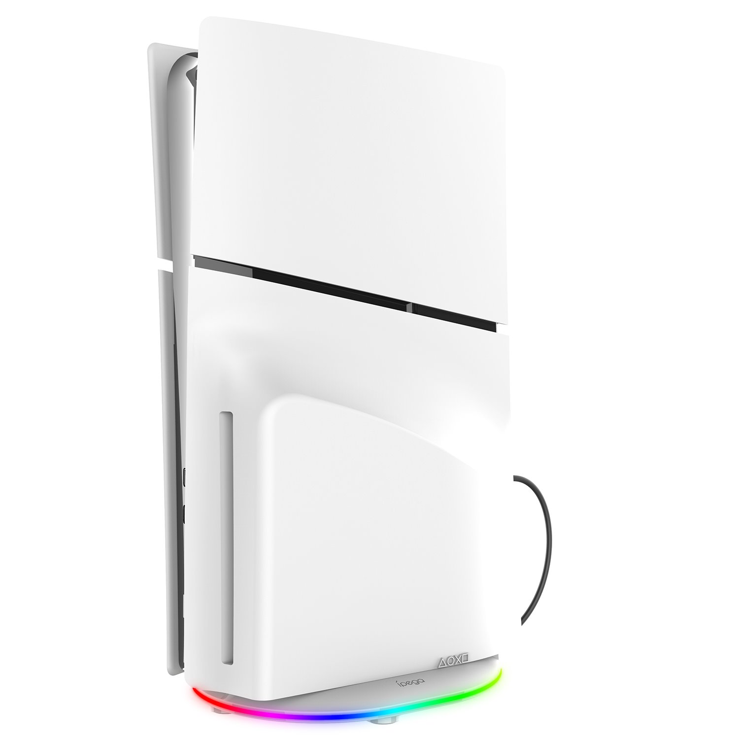 iPega P5S035SA Vertikálny Stojan (2xUSB-A) s RGB pre PS5 Slim/ PS5 Pro White 