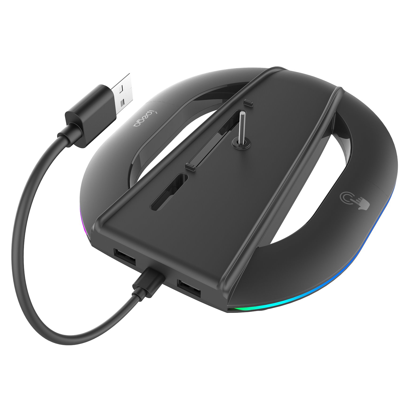iPega P5S035SAH Vertikálny Stojan (2xUSB-A) s RGB pre PS5 Slim/ PS5 Pro Black 