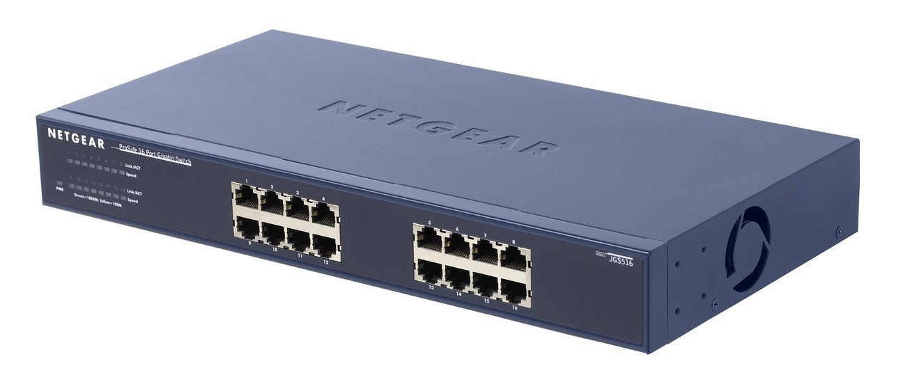 NETGEAR ProSAFE® 16-port Gigabit Ethernet Switches, Rack-mountable, JGS516