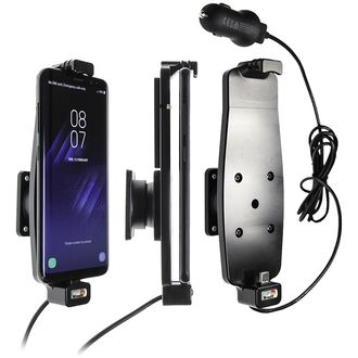 Brodit držák do auta na Samsung Galaxy S10/ S9/ S8 a jiné s pružinou, s nab. z cig. zapalovače/ USB