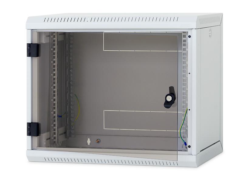 Nástenný rack RUA 12U/ 600mm, perforované dvere, odnímateľné bočnice