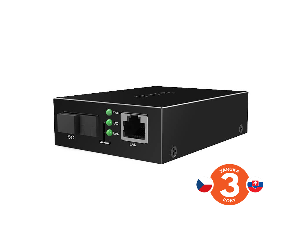 Tenda TFC300 Gigabit Media Converter WDM, SM, Tx 1550nm, Rx 1310nm, 1x SC (UPC), 1x GLAN, 3 km 