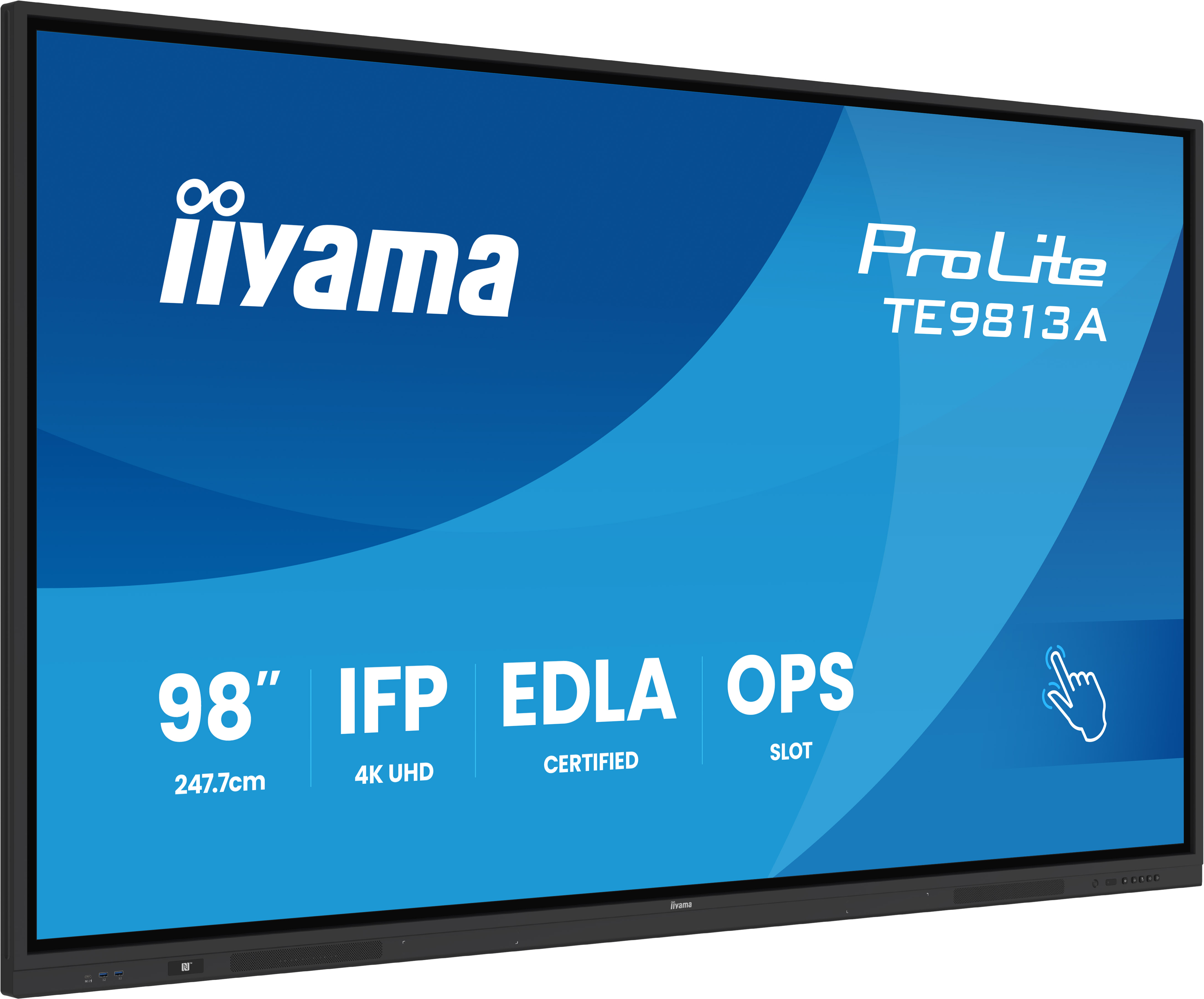 98" iiyama TE9813A-B1AG:IPS, 4K, 40P, EDLA 
