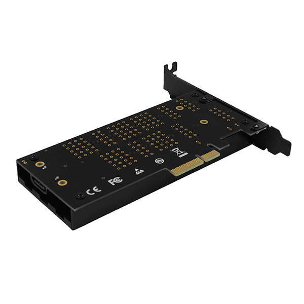 AXAGON PCEM2-DC, PCIe x4 - M.2 NVMe M-key + SATA B-key slot adaptér, chladič, vr. LP 