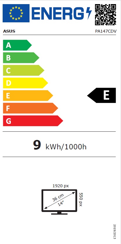 ASUS LCD 14" PA147CDV 1920x550 ProArt IPS LED 5ms 400cd 60Hz HDMI USB-C-VIDEO 