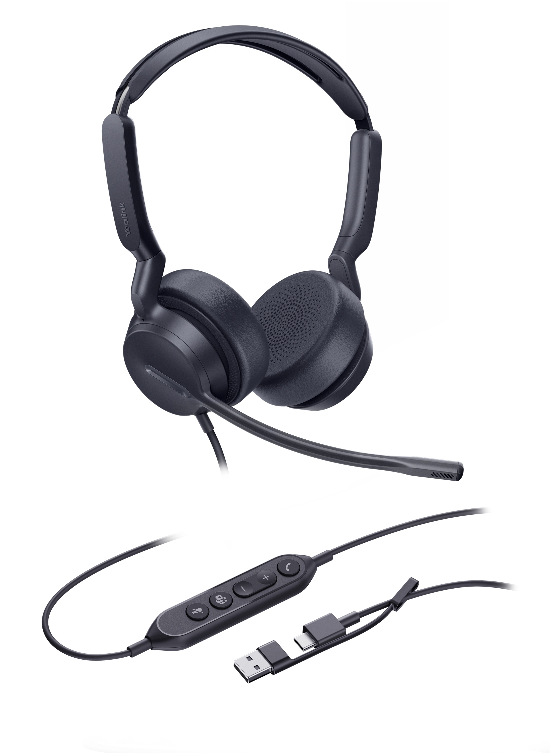 Yealink UH42 Dual UC USB-C A, drôtová náhlavná 