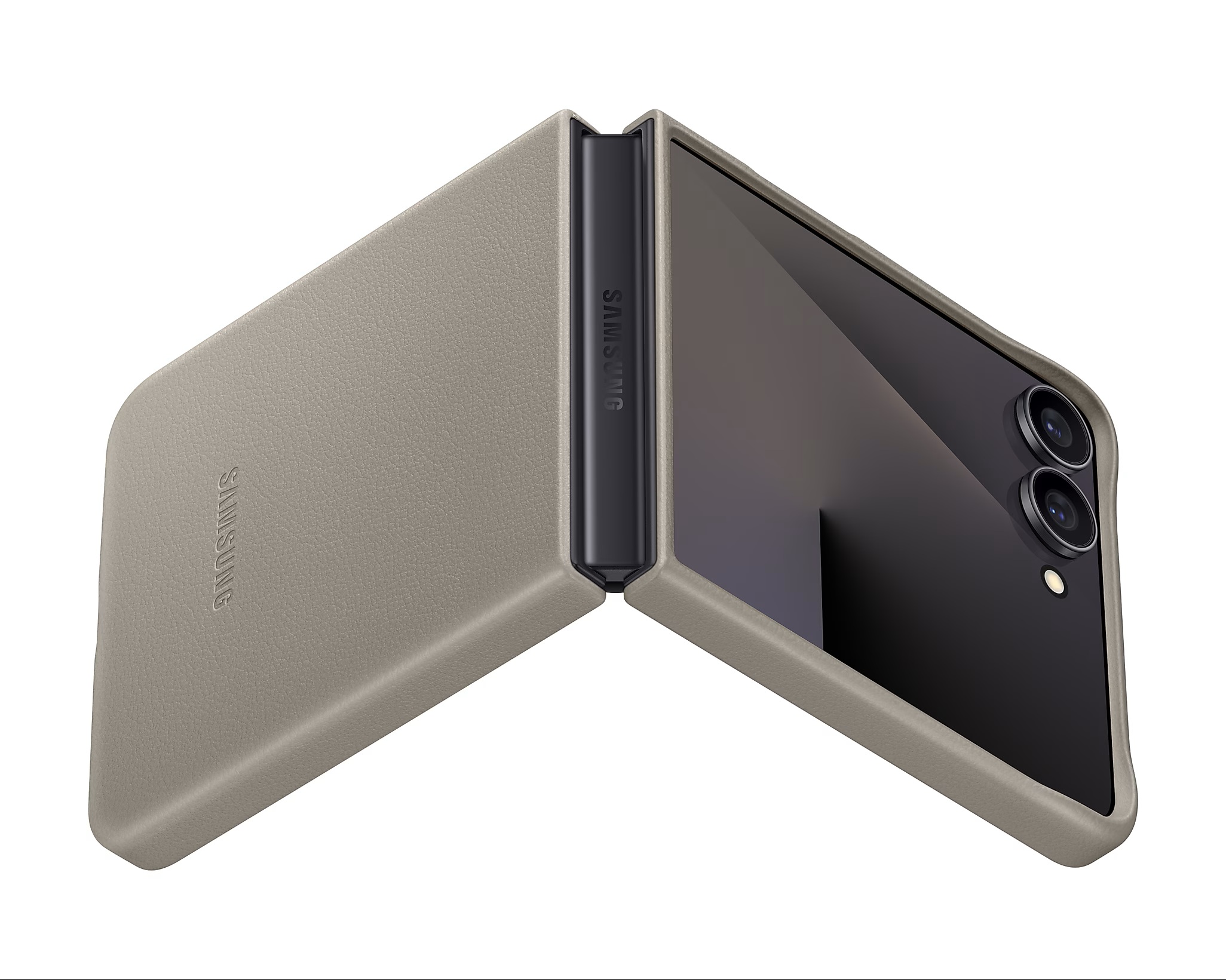Samsung Ochranný kryt z vegánskej kože Flip7 Taupe 