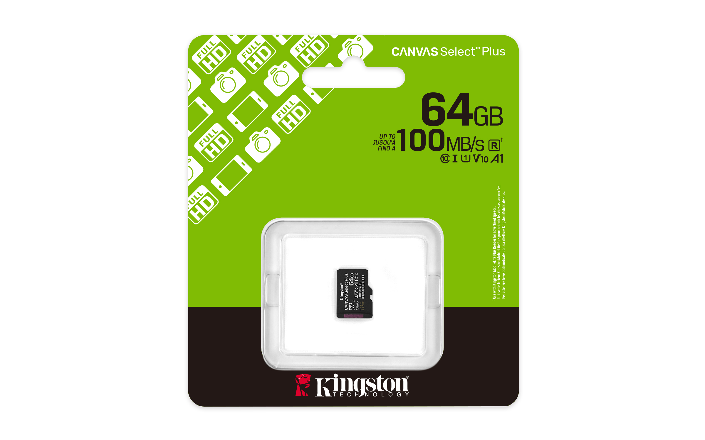 Kingston Canvas Select Plus / Micro SDXC / 64GB / UHS-I U1 / Class 10 