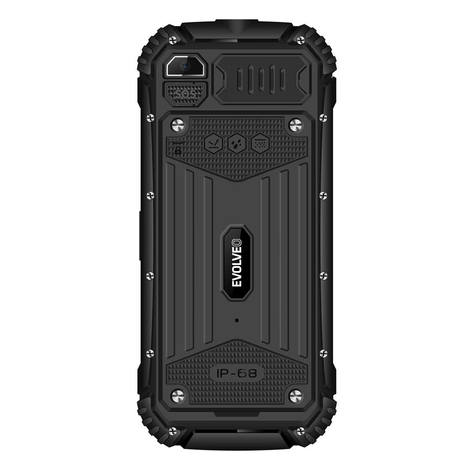EVOLVEO StrongPhone Q1, vodotesný odolný Dual SIM telefón, čierny 