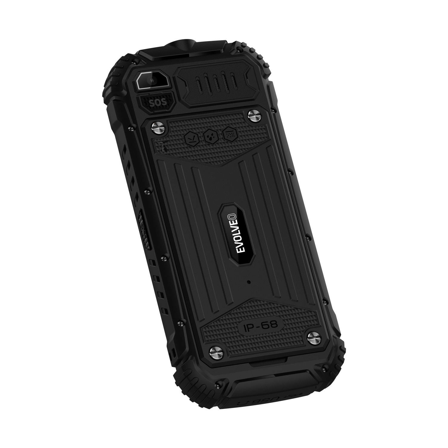 EVOLVEO StrongPhone Q1, vodotesný odolný Dual SIM telefón, čierny 