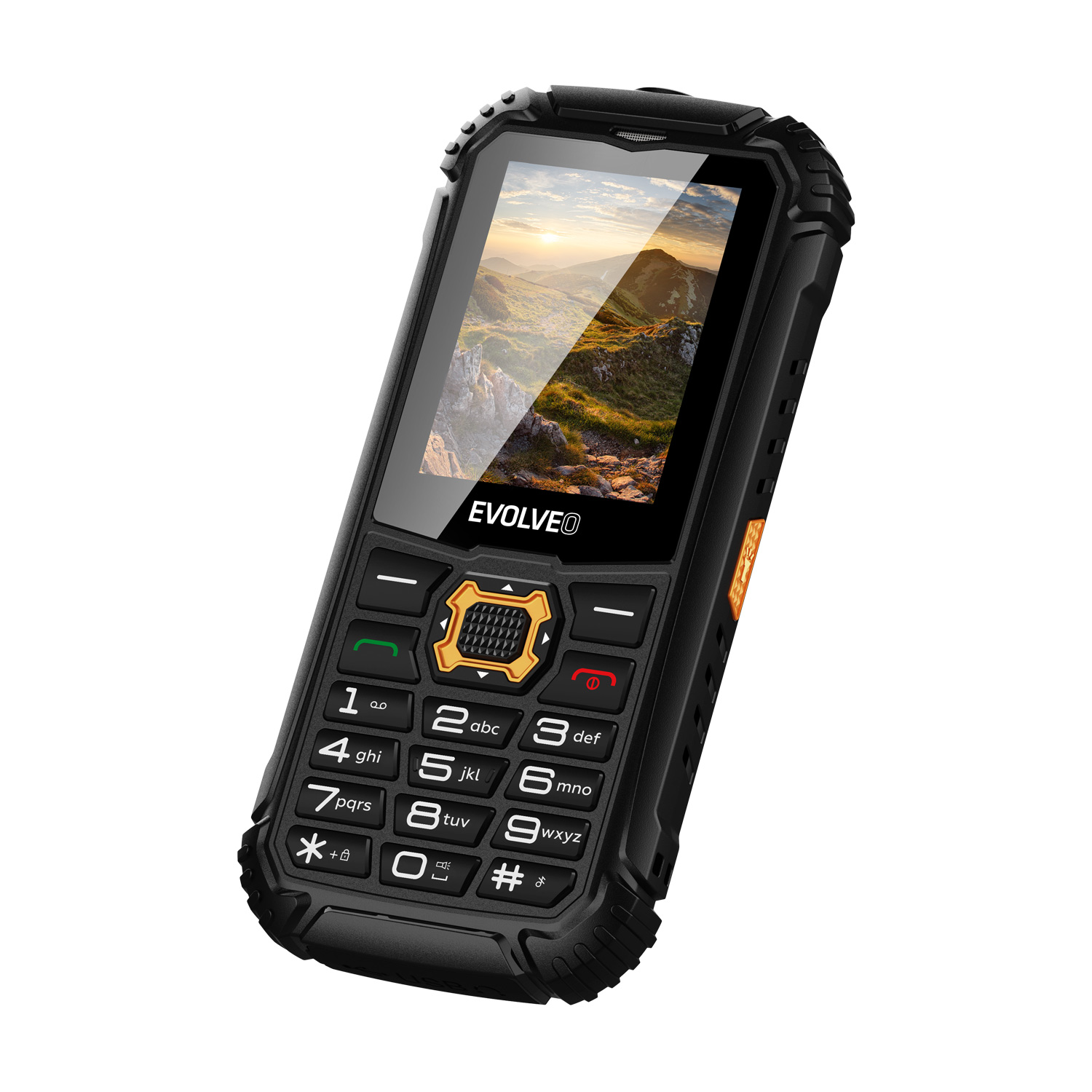 EVOLVEO StrongPhone Q1, vodotesný odolný Dual SIM telefón, čierno-oranžový 