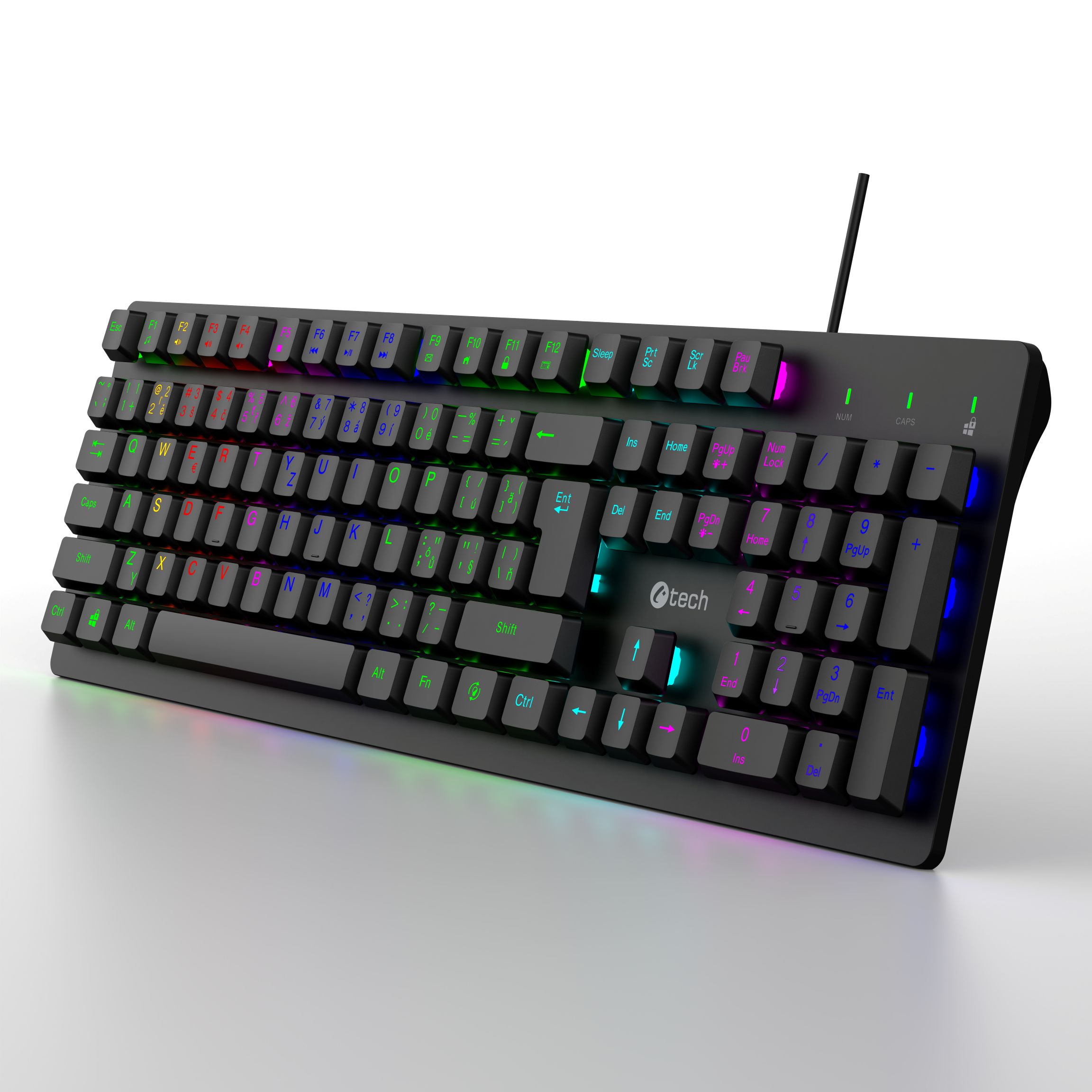 Herná klávesnica C-TECH Riven (GKB-16), RGB, USB 