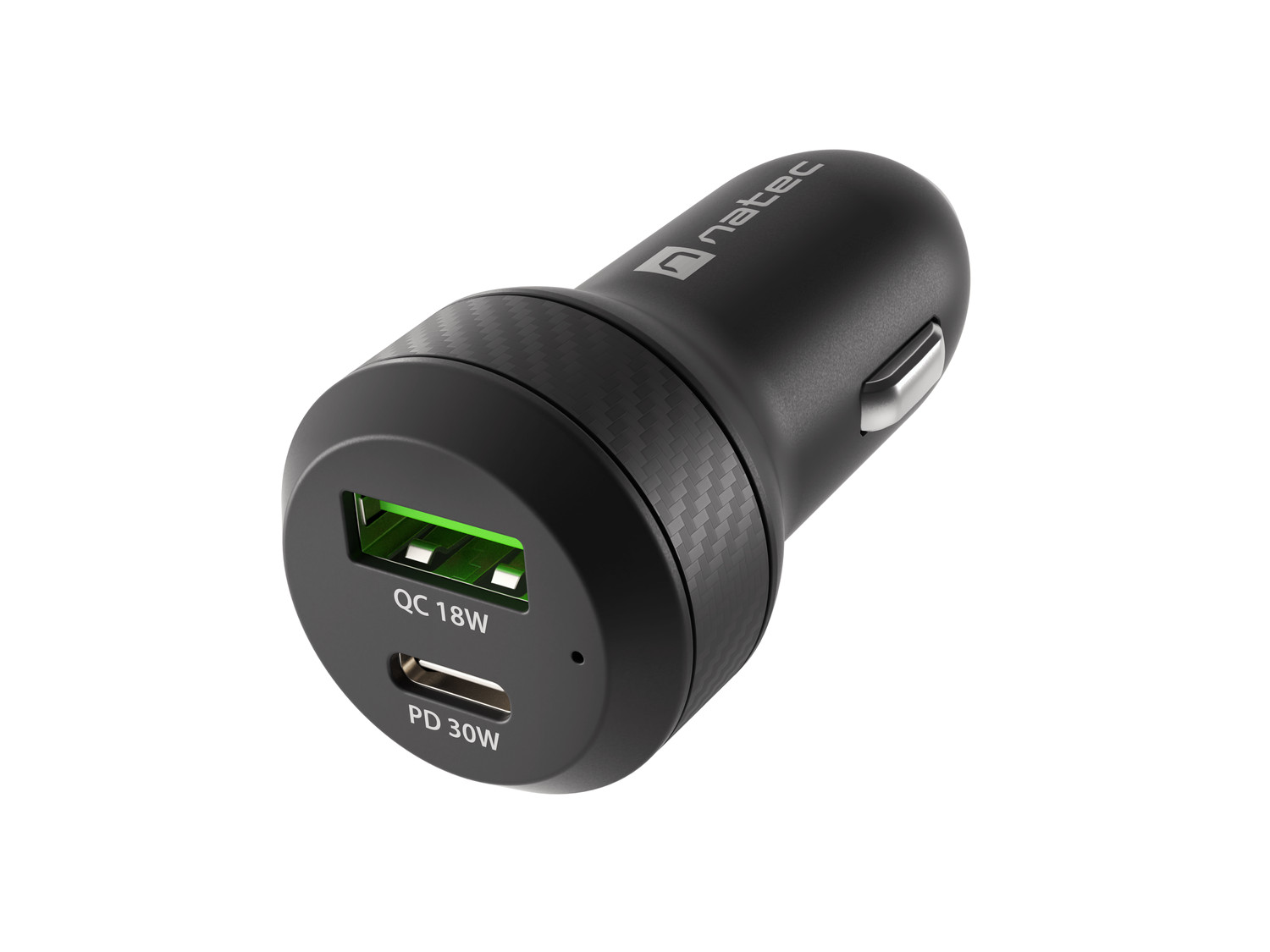 Natec nabíjačka do auta CONEY, 1XUSB, 1XUSB-C, 48W 
