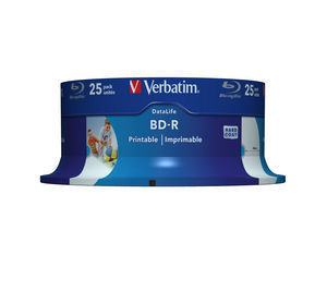VERBATIM BD-R SL(25-Pack)Spindl/ 6x/ 25GB/ Printable 