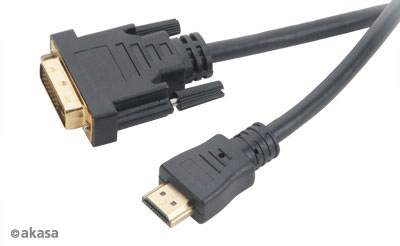 AKASA - DVI-D na HDMI kábel - 2 m