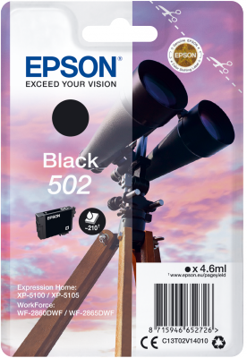 EPSON singlepack, Black 502, Ink, štandard
