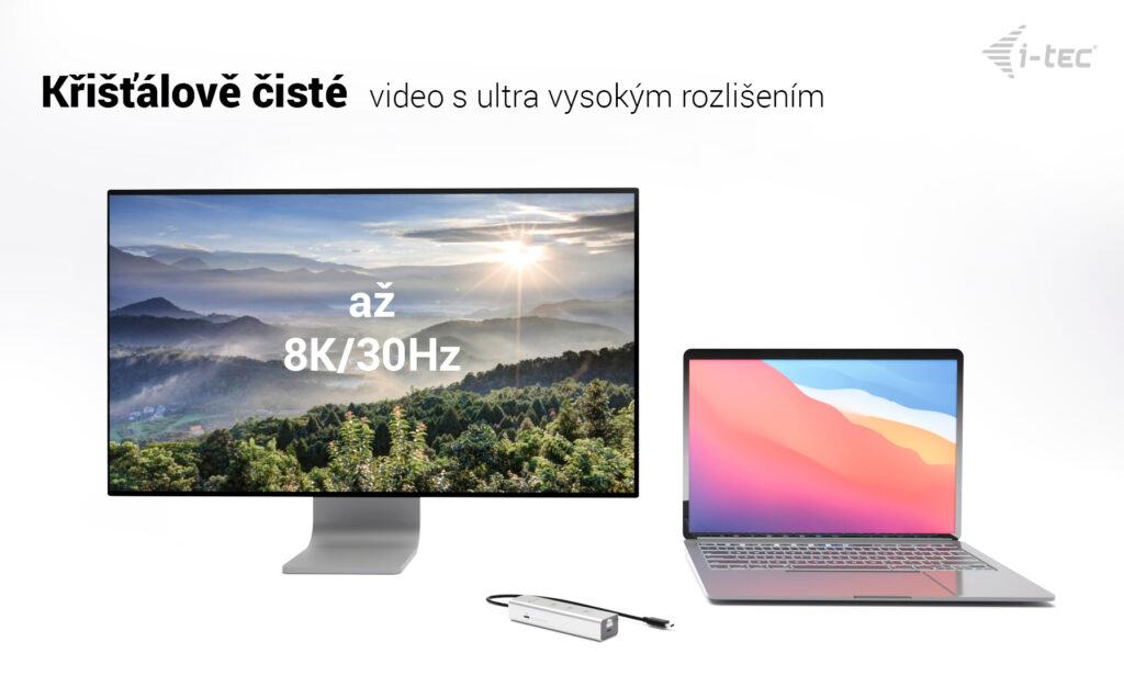 i-tec USB-C Charging Metal HUB 5port s USB-C video 8K, Power Delivery 85W 