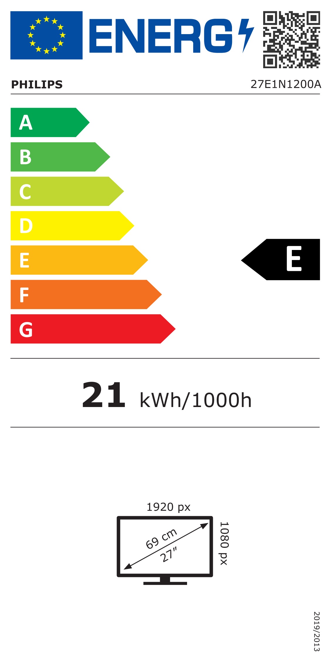 Philips/ 27E1N1200A/ 27"/ IPS/ FHD/ 120Hz/ 4ms/ Čierna/ 3R 