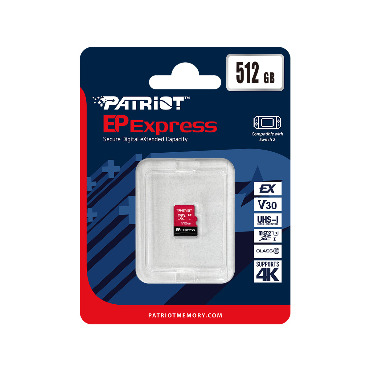 Patriot EP Express/ Micro SDXC/ 512GB/ UHS-I U3 / Class 10 