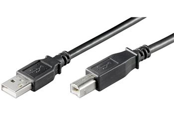 PremiumCord Kábel USB 2.0, A-B, 2m, čierny
