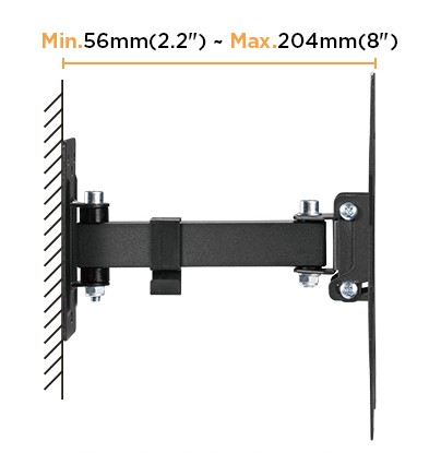 Výsuvný držiak Brateck LPA68-221 pre TV 23"-43" 30kg polohovateľný nástenný 