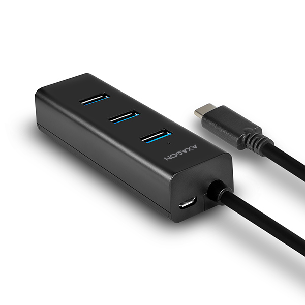 AXAGON HUE-S2C, 4x USB 3.0 CHARGING húb, micro USB napr. konektor, kábel USB-C 40cm 