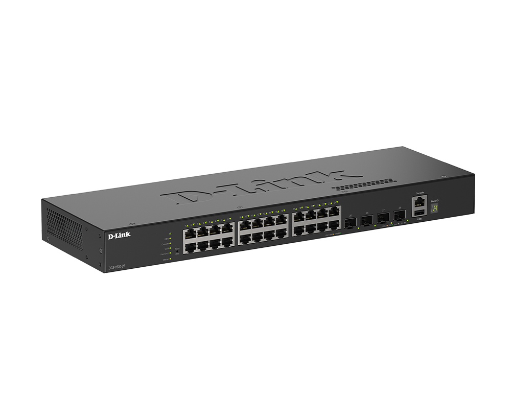 D-Link DGS-1530-28/ E 24 portov GE + 4 portov 10G SFP+ Smart Managed Switch 