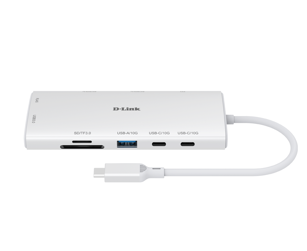 D-Link 10-in-1 USB-C Hub with HDMI x2 / USB-C x2, USB A x2 / Ethernet/ Card Reader/ Power Delivery 