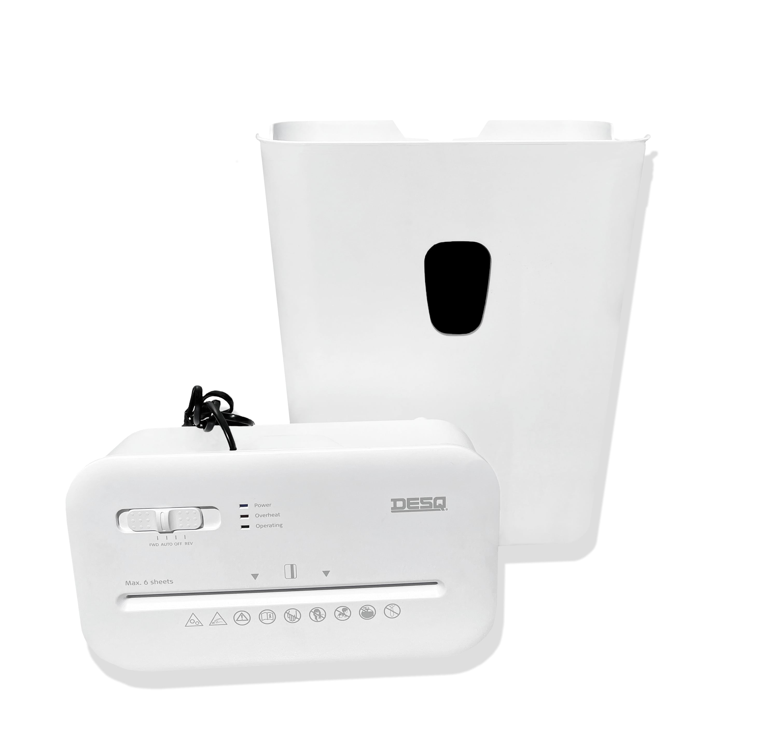 Skartovačka DESQ, 4 x 38 mm, 15l, krížový rez, biela 