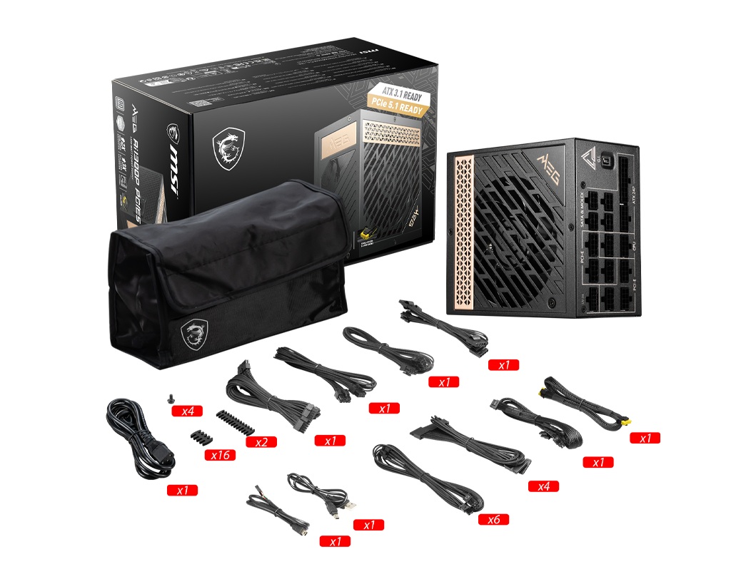 MSI zdroj MEG Ai1300P PCIE5 1300W 80PLUS PLATINUM 