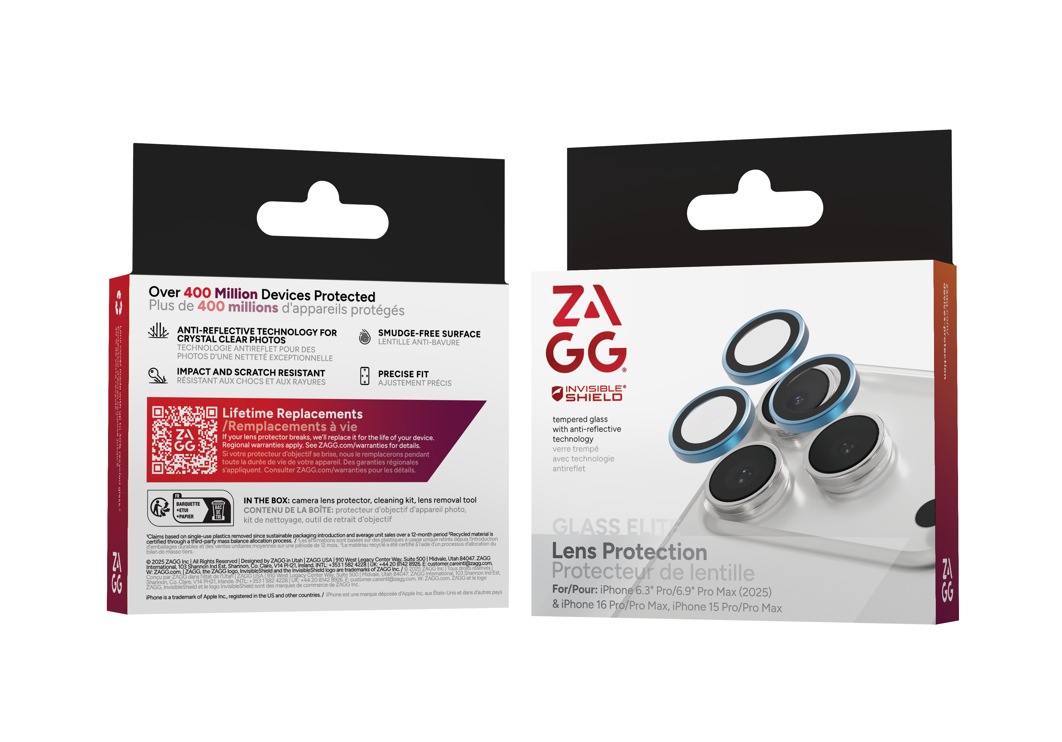 ZAGG Ochranná šošovka Premium pre Apple iPhone 17 Pro/ Pro Max/ 16 Pro/ Pro Max/ 15 Pro/ Pro Max - modrá 