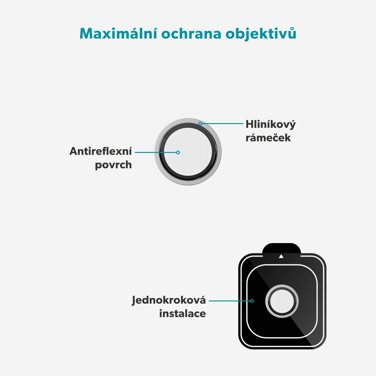 Epico Alu Lens Protectors iPhone Air - strieborná 
