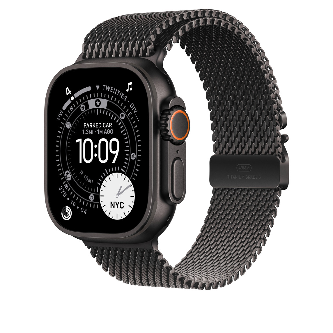 Watch Acc/ 49/ Black Titanium Milanese Loop - L 