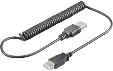 Kabel USB prodlužovací A-A, 0, 5-1, 5 m, kroucený, černý